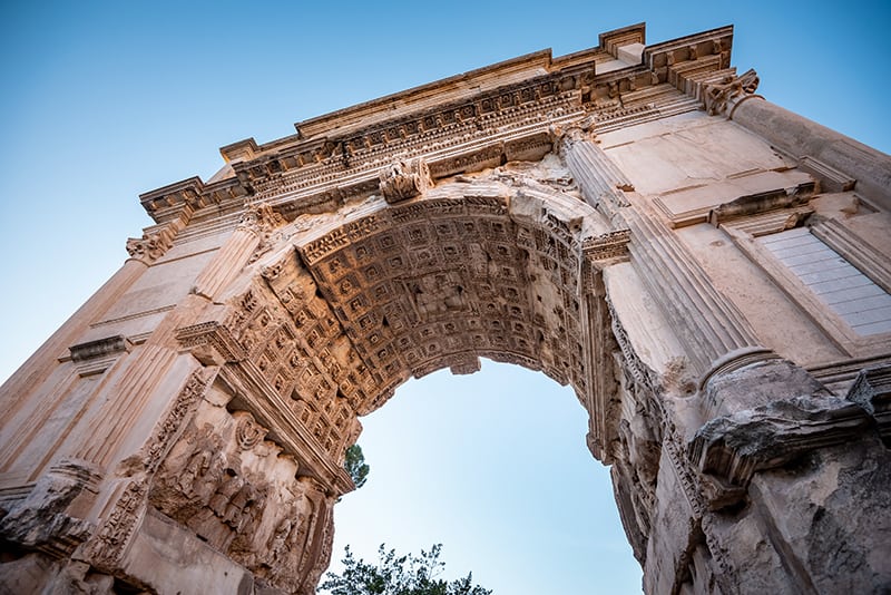 The Arch of Titus in Rome, Italy