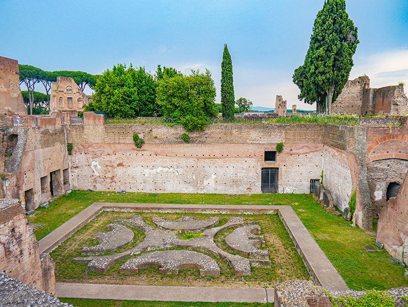 Domitian Palace Fountains in Rome, Italy
