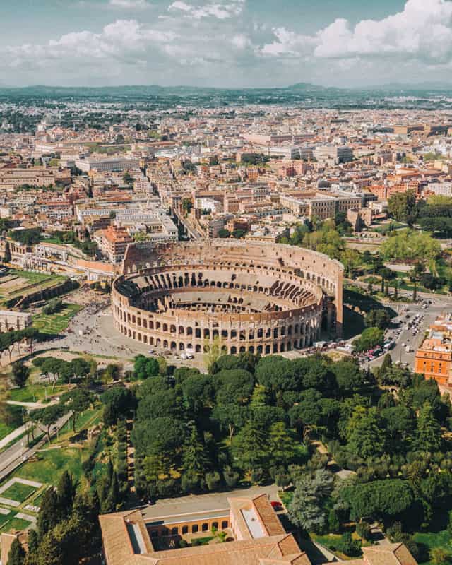 The Colosseum Rome tour - Aerial view of The Colosseum, Rome