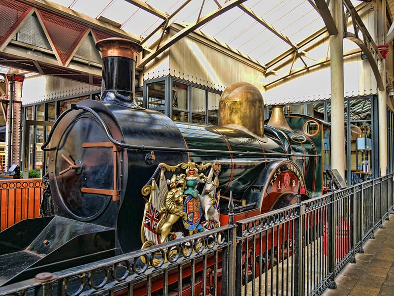 A replica steam locomotive in Windsor