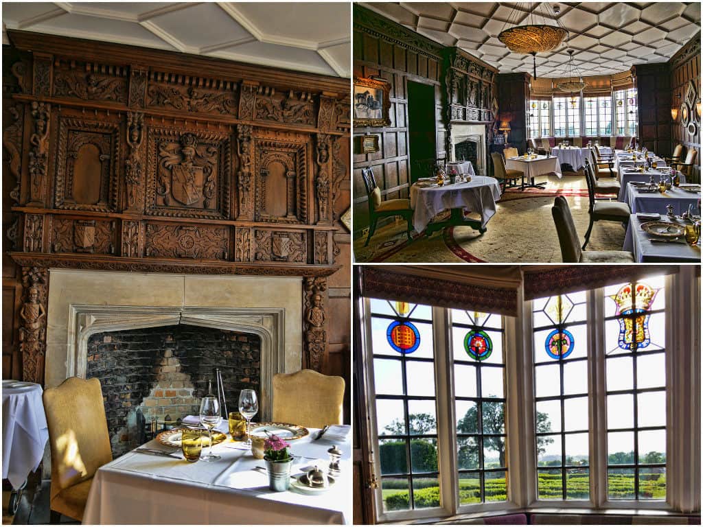 The oak panelled dining room at Ellenborough Park