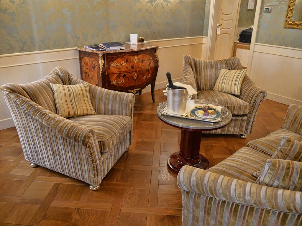 A suite at the Baglioni Luna hotel
