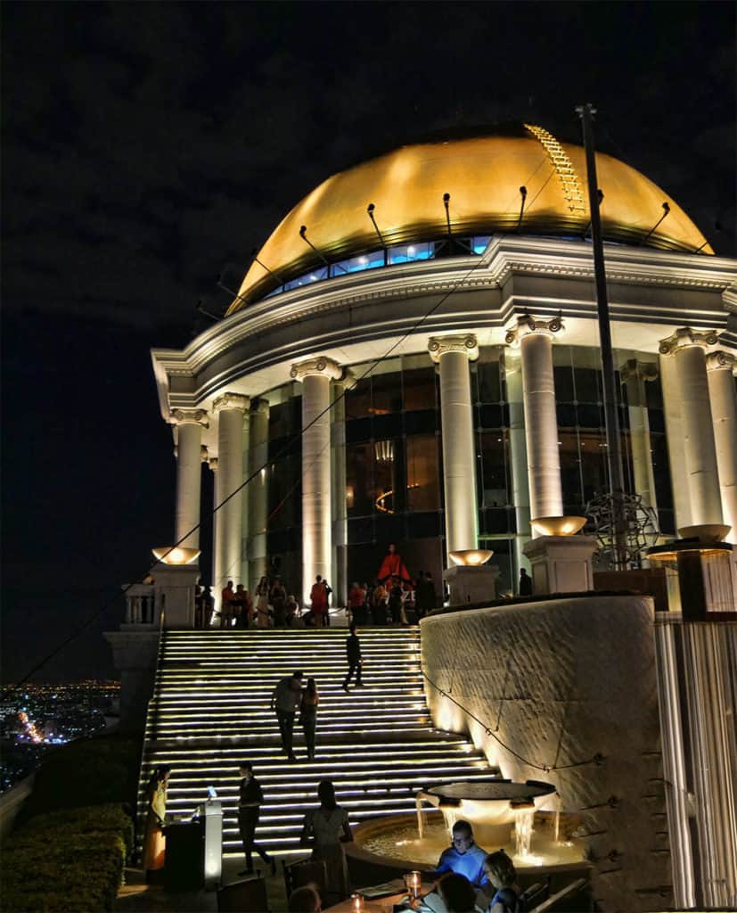 Lebua Skybar in Bangkok, Thailand at night - a highlight of a Bangkok 2 day itinerary