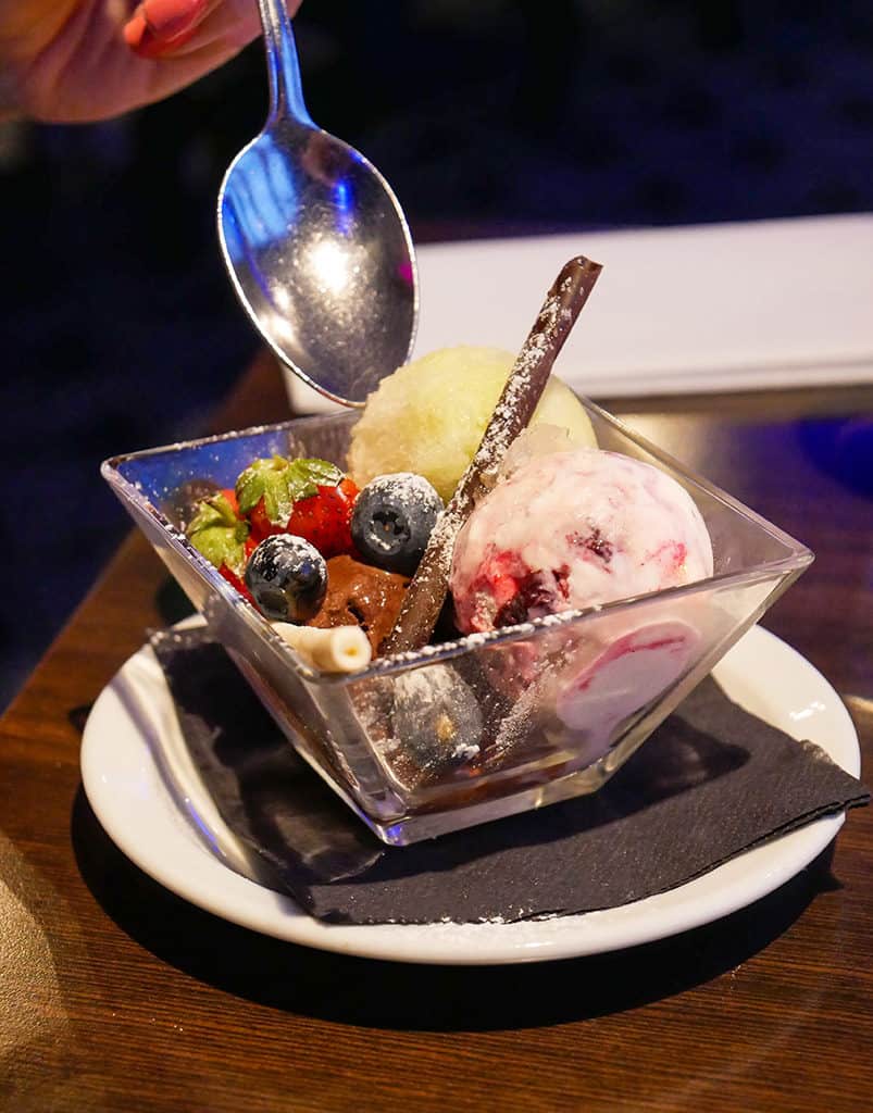 Dessert at the Ventana Grand Cafe in the Cumberland Hotel, Bournemouth