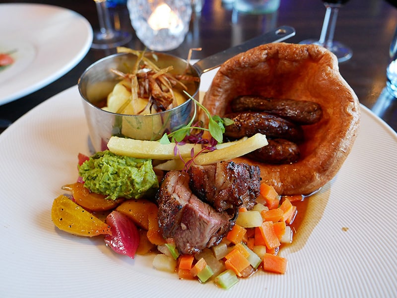 Lamb main course at the Ventana Grand Cafe in the Cumberland Hotel, Bournemouth
