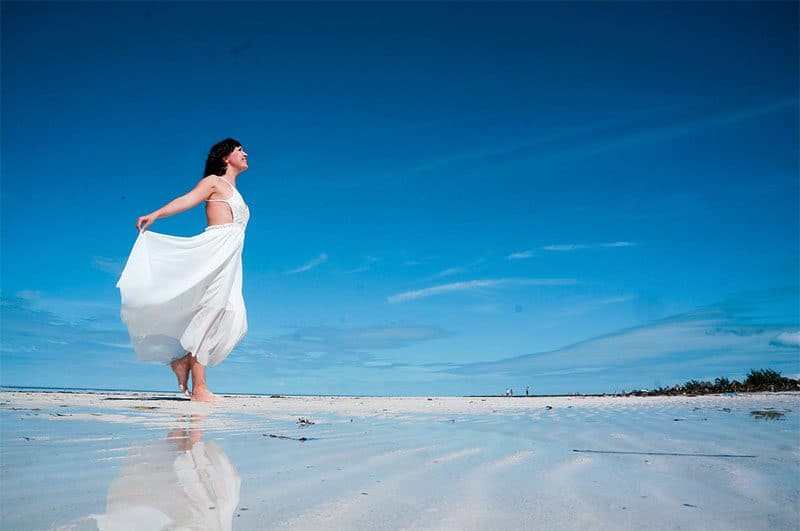 A beach wedding dress should be comfortable