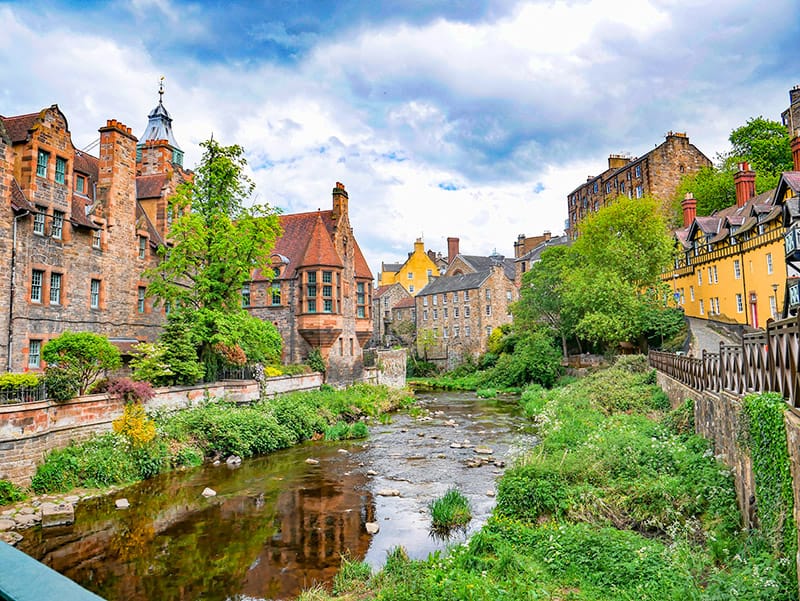 Dean Village in Edinburgh - prettiest places in Scotland