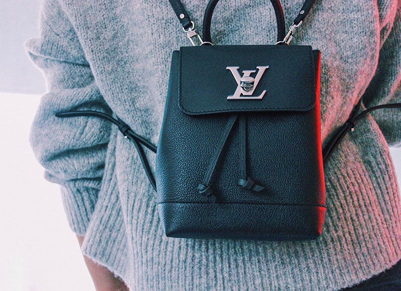 A Louis Vuitton leather backpack