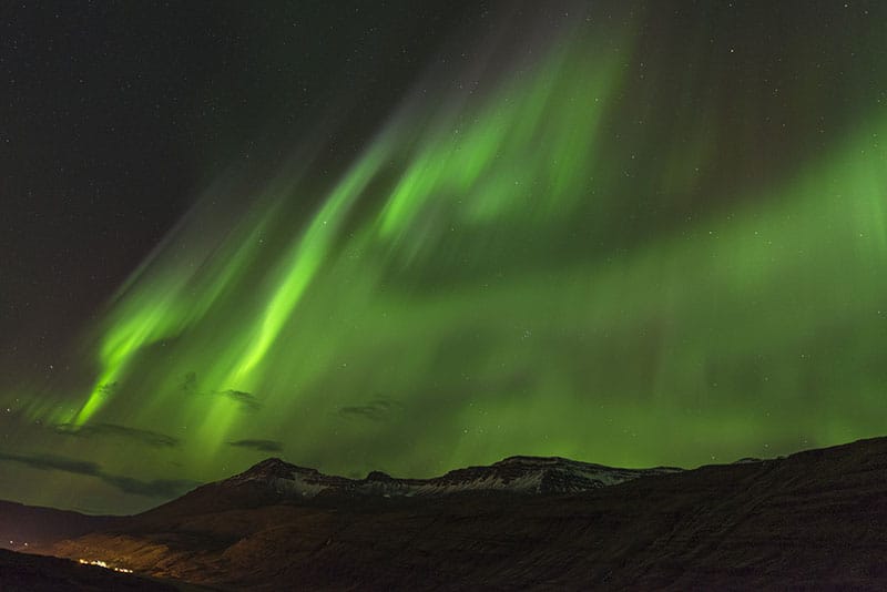 Aurora borealis at Teriberka in Murmansk region, Russia