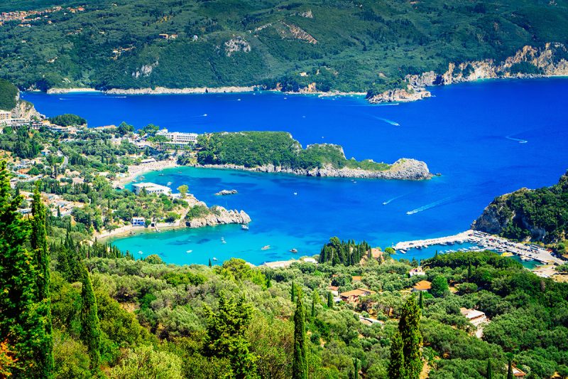 View of Paleokastritsa beach bay