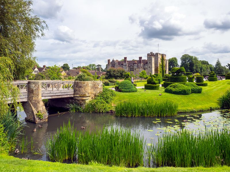 View of Hever Castle and grounds in Hever Kent