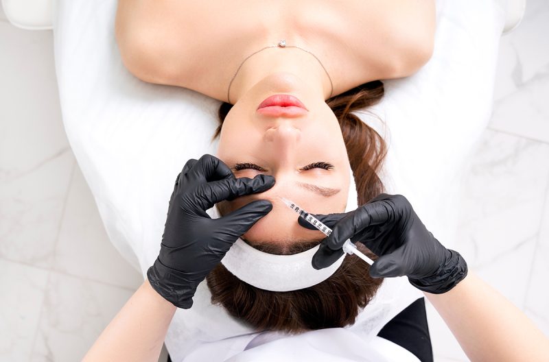 Botox injection at a cosmetology clinic