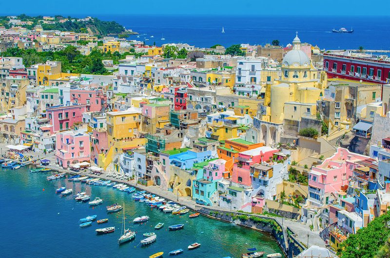 The Italian island of Procida is famous for its colorful marina
