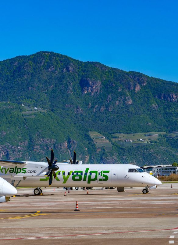  SkyAlps plane at Bolzano airport