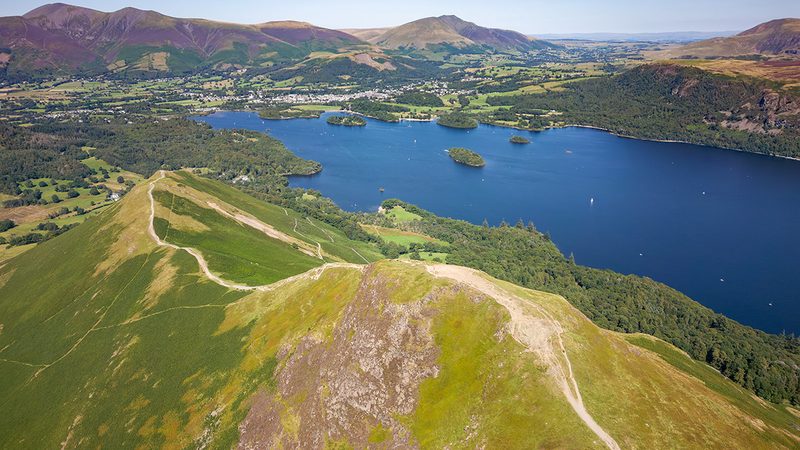View of Catbells ridge and Derwentwater in the Lake District