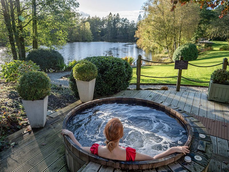 Suze in one of the Lake House hot tubs