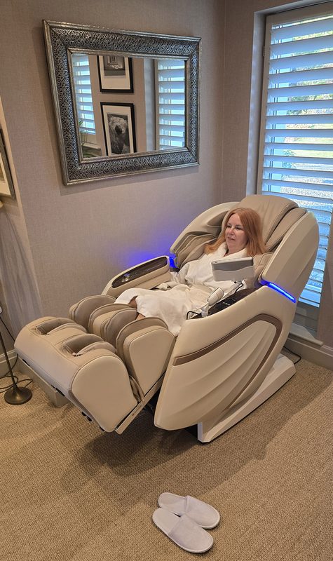 Trying the massage chair!